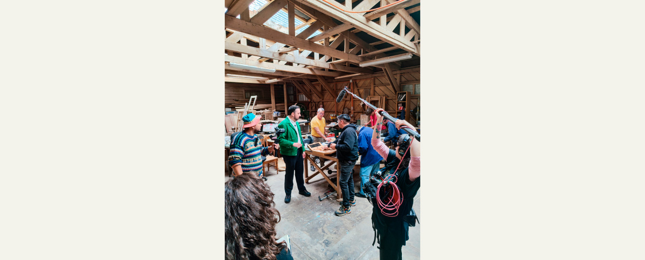 grabación en el taller de carpintería